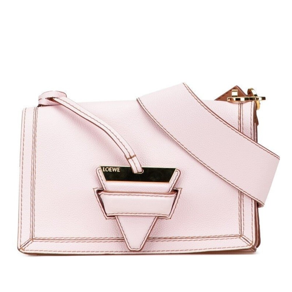 Loewe Barcelona Leather Shoulder Bag Pink